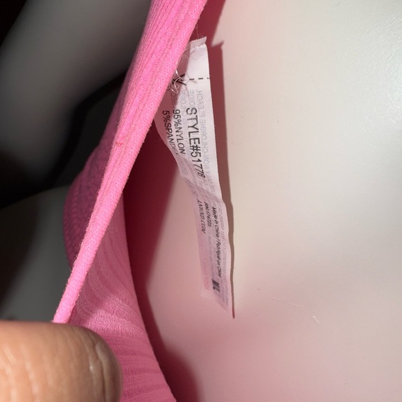 Pink Ribbed Cutout Crop Top - Picture 5 of 5